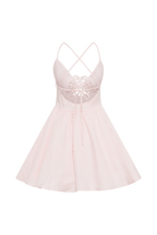 Muriel Mini Dress With Crochet in Powder Pink – Chic&Drifts