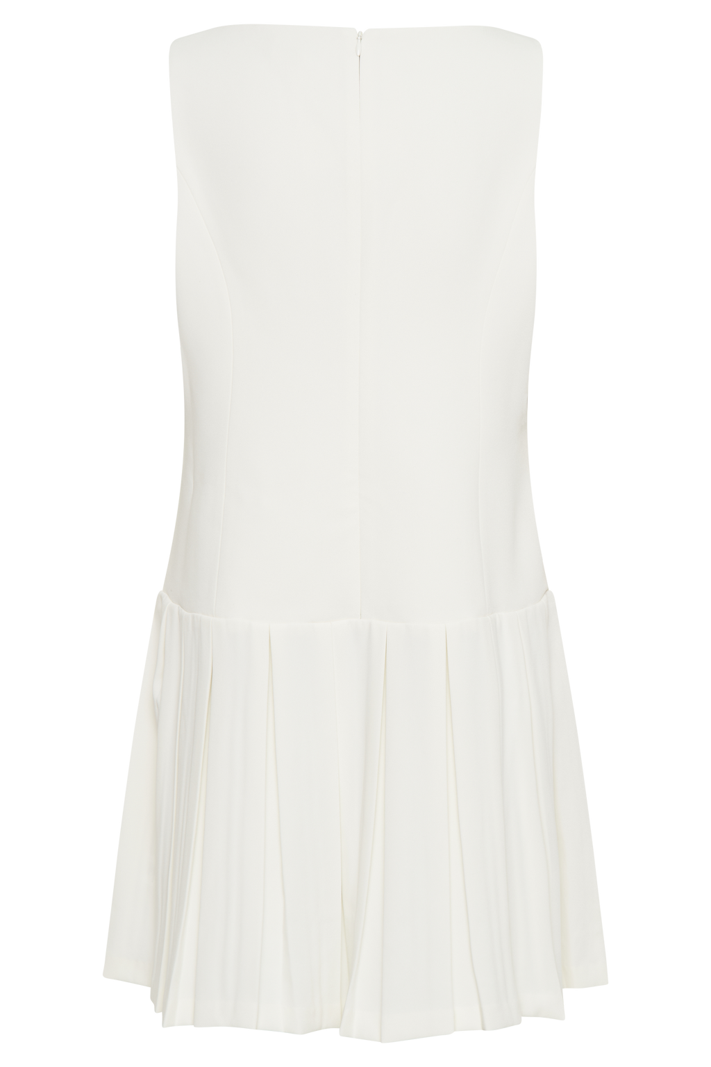Mackenzie Sleeveless Pleated Mini Dress in Ivory – Chic&Drifts
