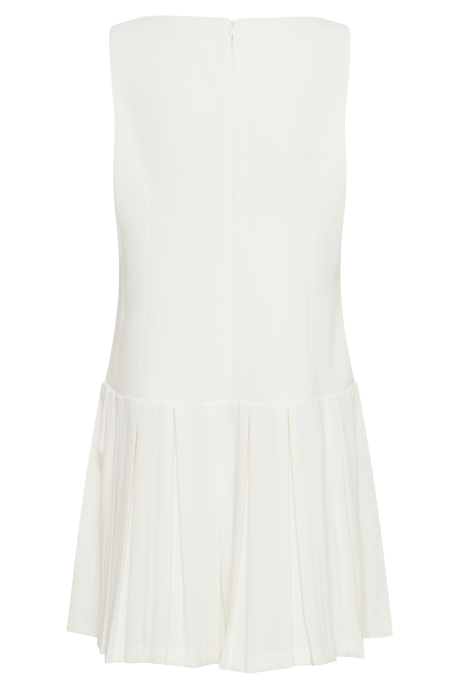 Mackenzie Sleeveless Pleated Mini Dress in Ivory – Chic&Drifts