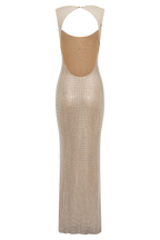 Jasmyn Hot Fix Maxi Dress With Mesh Back in Nude – Chic&Drifts
