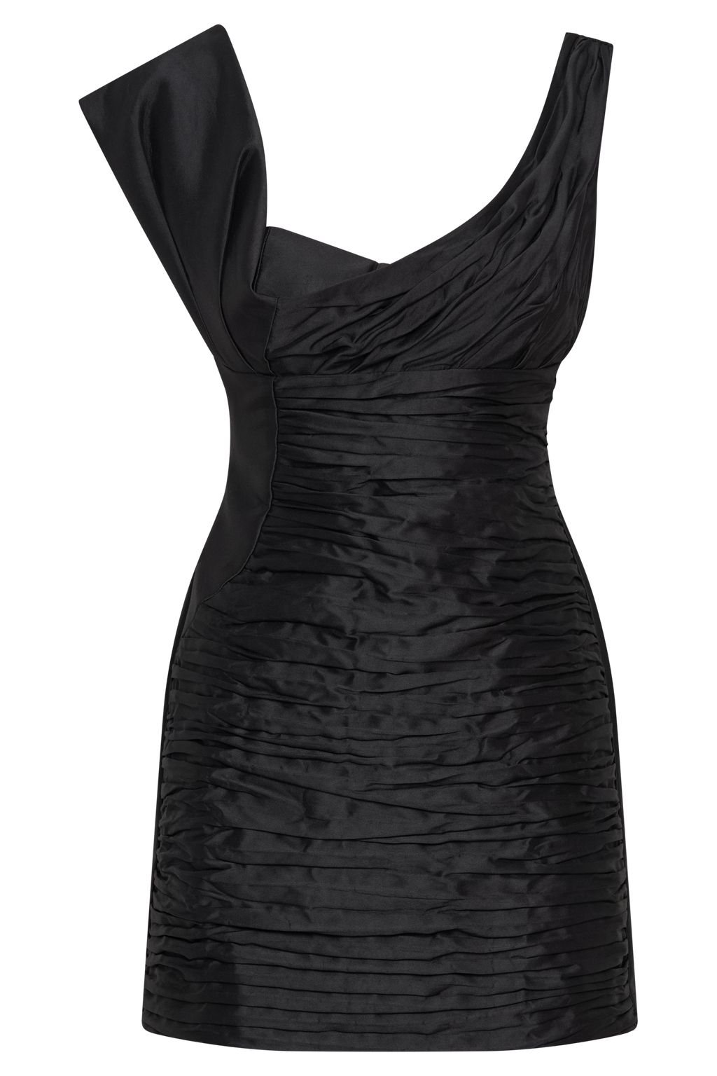 Farrah Structured Draped Mini Dress in Black – Chic&Drifts