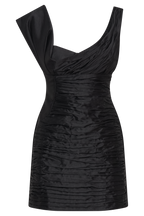 Farrah Structured Draped Mini Dress in Black – Chic&Drifts