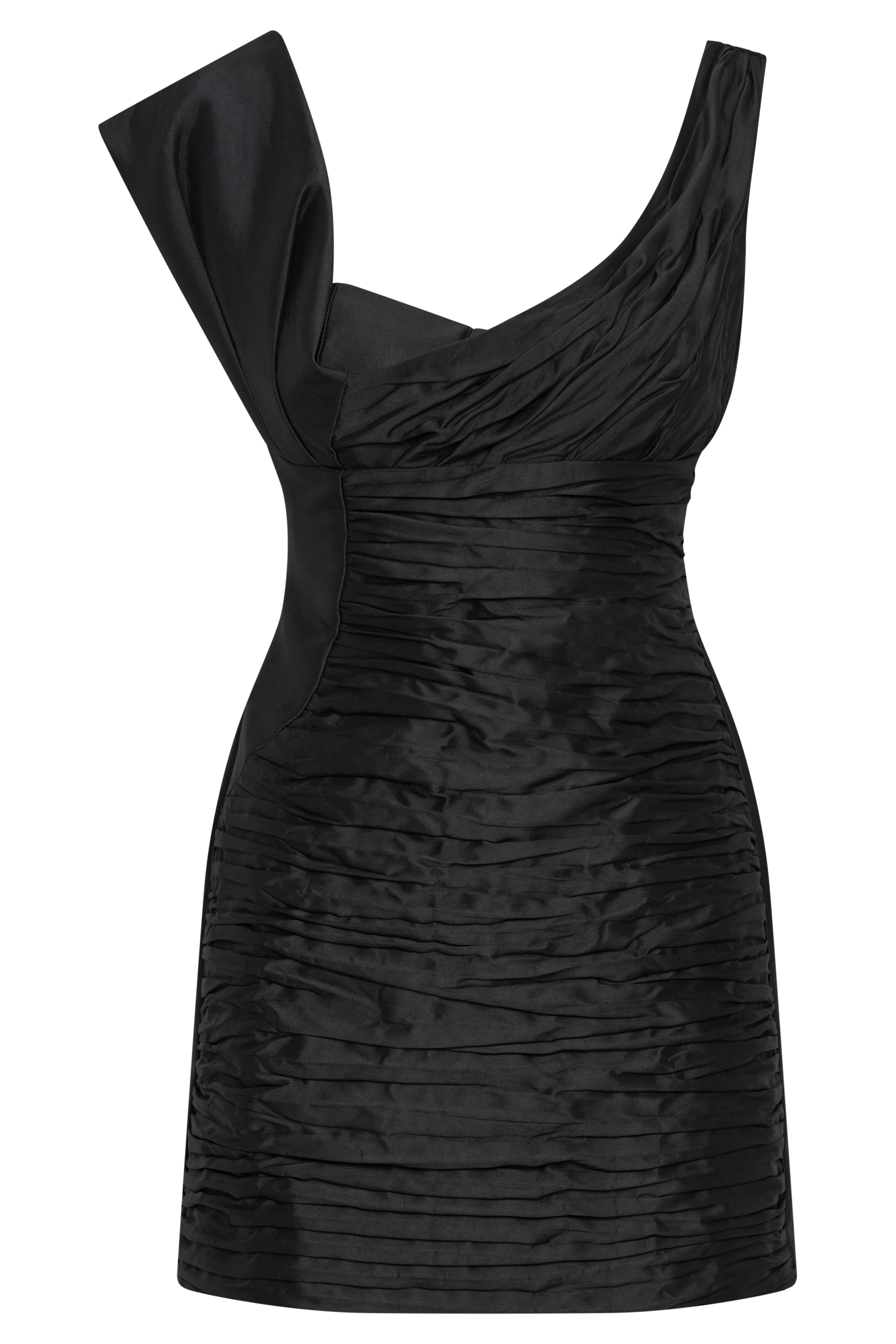 Farrah Structured Draped Mini Dress in Black – Chic&Drifts