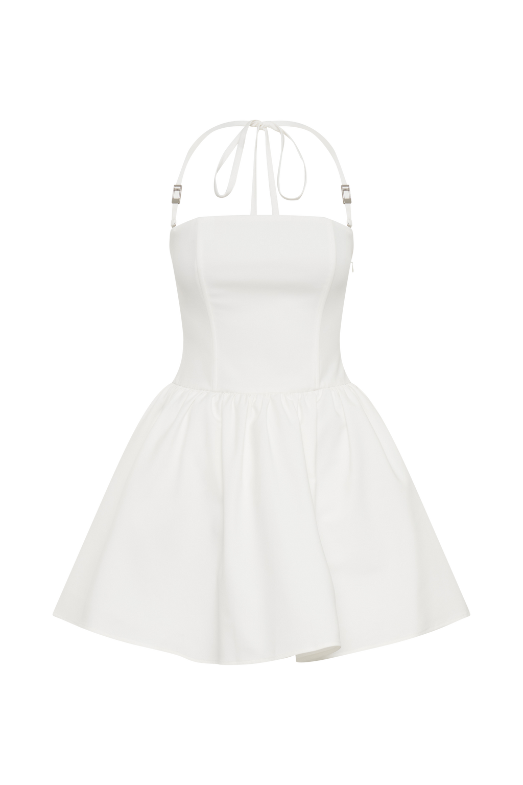 Ruby Halter Mini Dress in White – Chic&Drifts