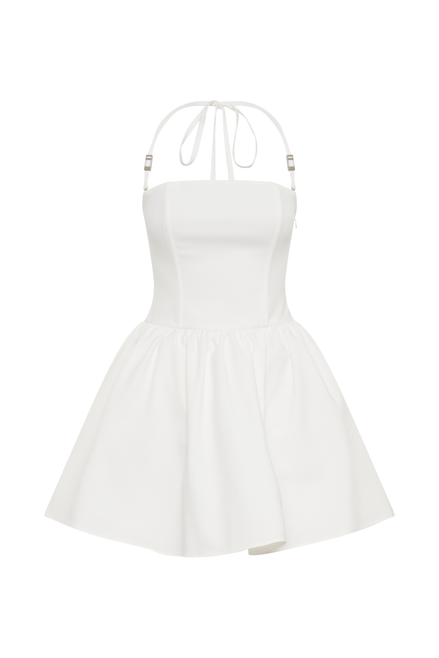 Ruby Halter Mini Dress in White – Chic&Drifts