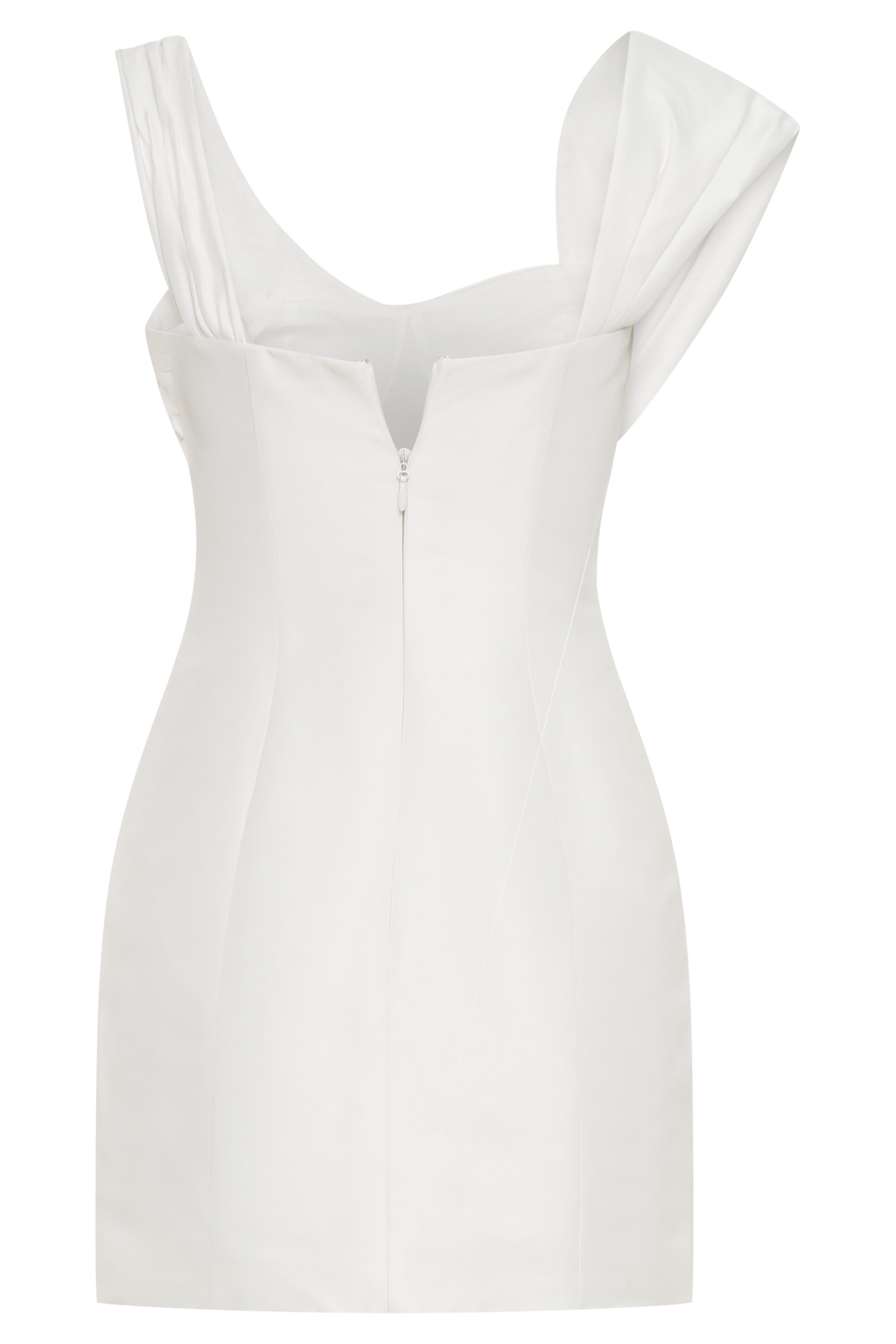 Farrah Structured Draped Mini Dress in White – Chic&Drifts