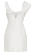 Farrah Structured Draped Mini Dress in White – Chic&Drifts