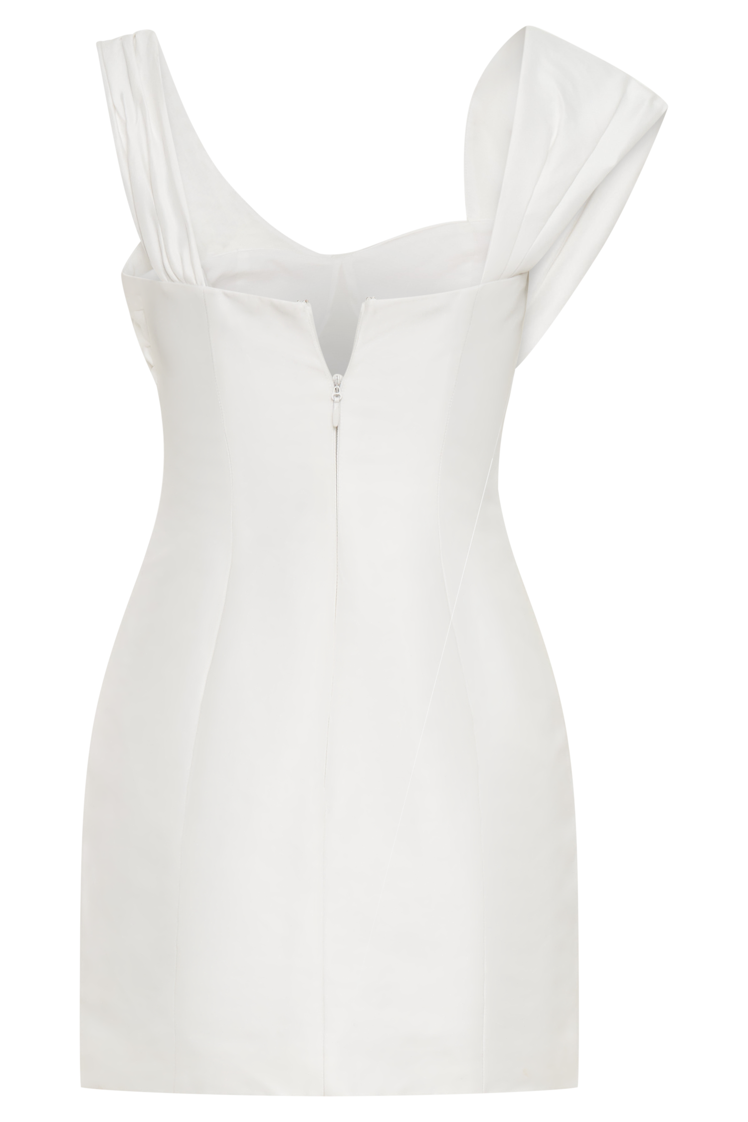 Farrah Structured Draped Mini Dress in White – Chic&Drifts