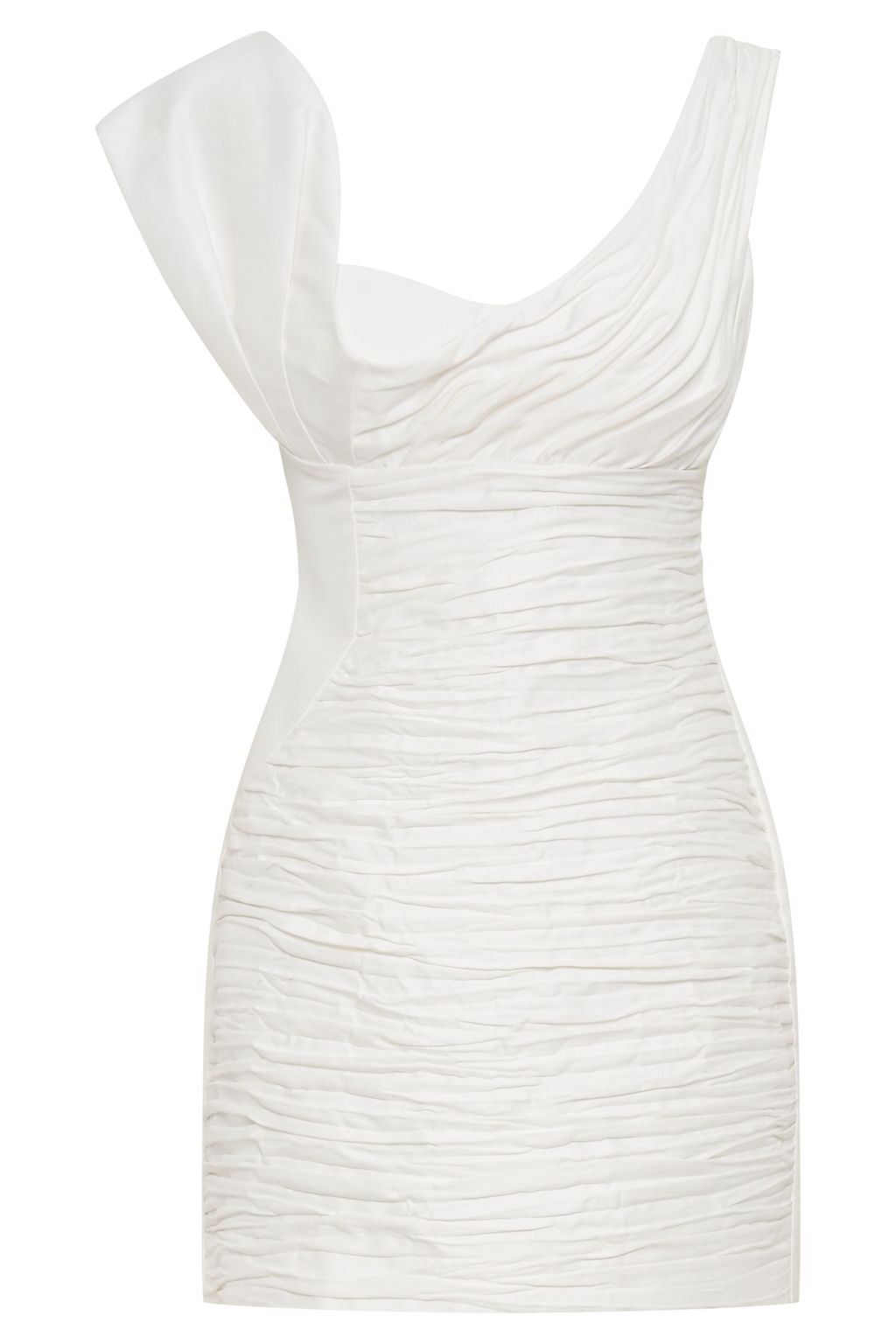 Farrah Structured Draped Mini Dress in White – Chic&Drifts