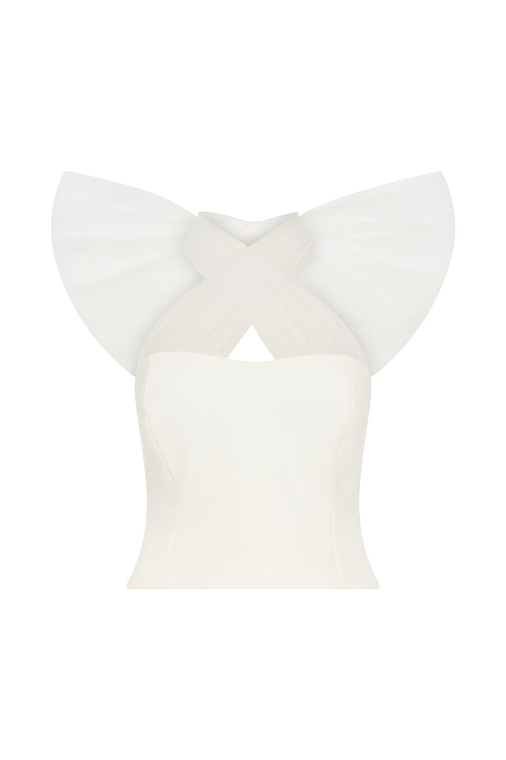 Maryam Tulle Bow Top in White – Chic&Drifts