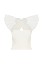 Maryam Tulle Bow Top in White – Chic&Drifts