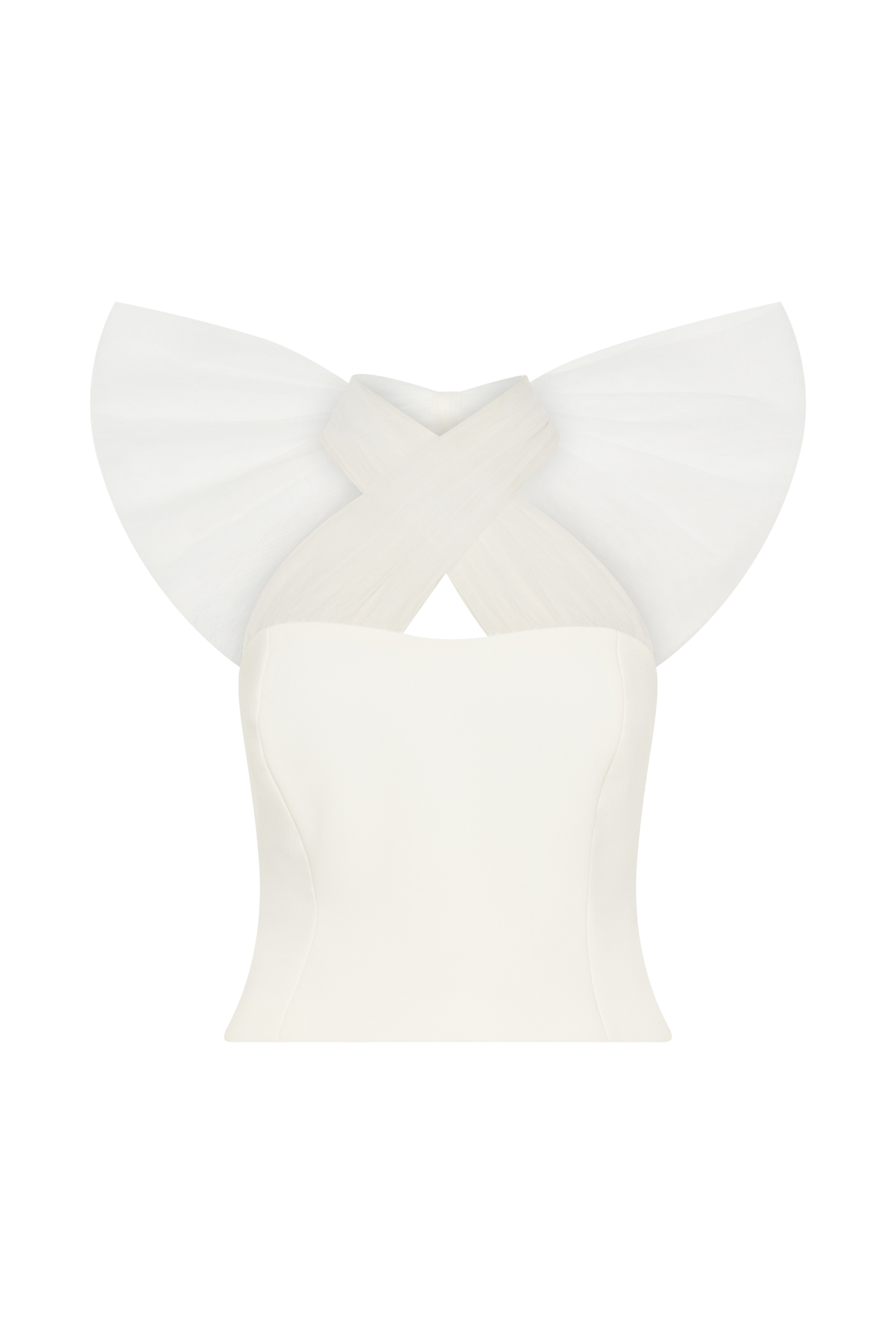 Maryam Tulle Bow Top in White – Chic&Drifts