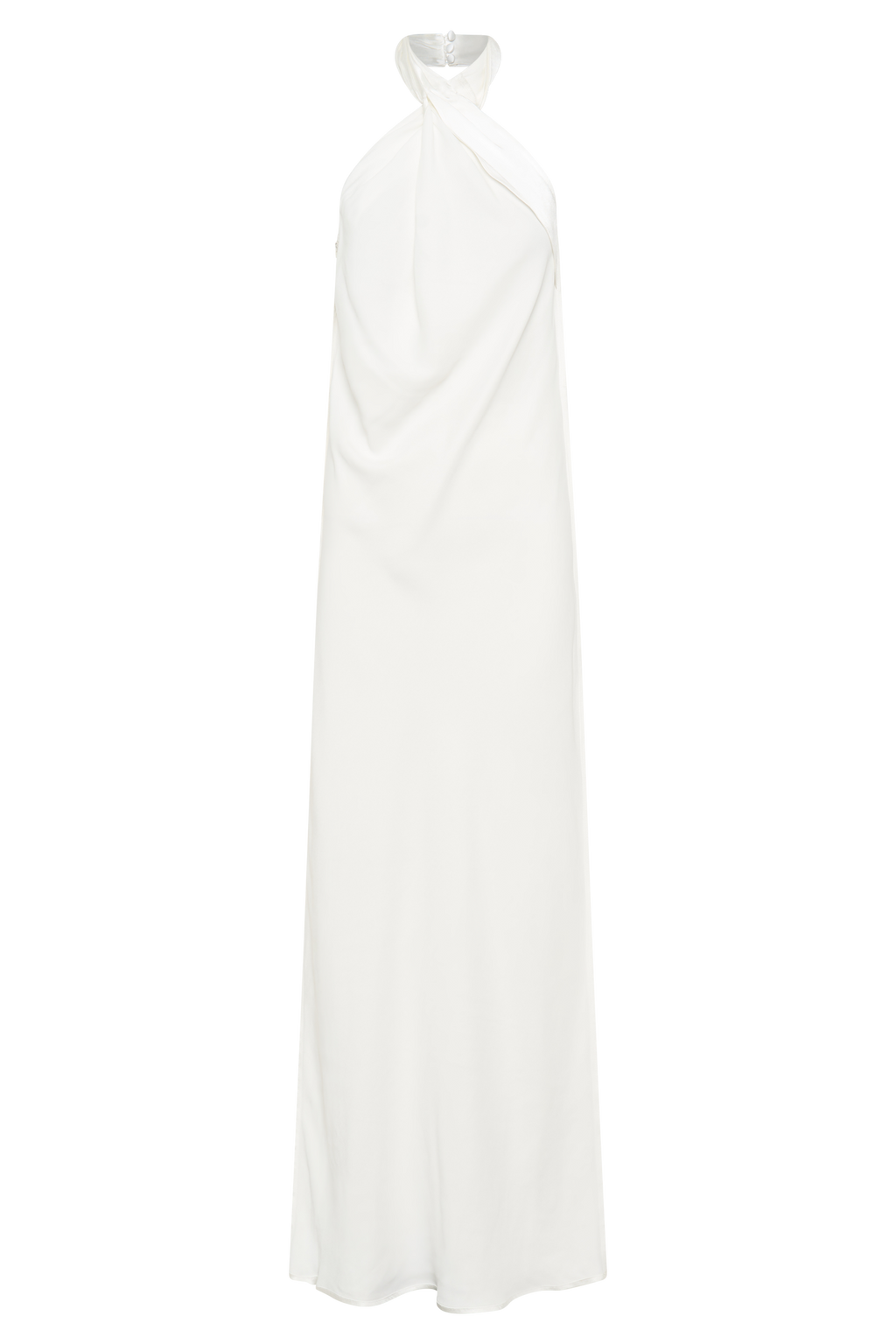 Laura Halter Satin Gown in White – Chic&Drifts