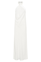 Laura Halter Satin Gown in White – Chic&Drifts
