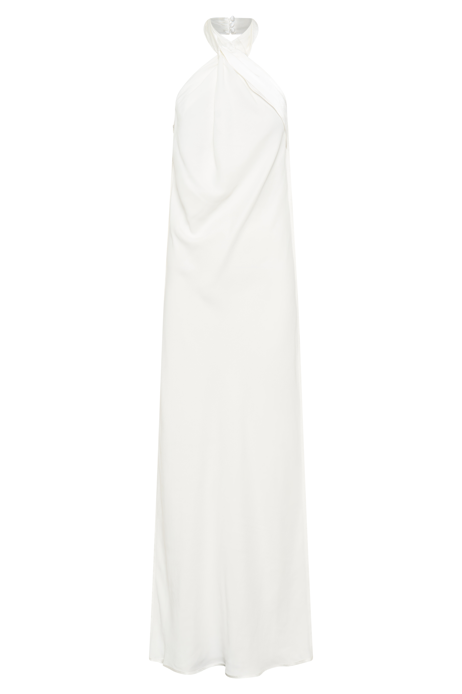 Laura Halter Satin Gown in White – Chic&Drifts