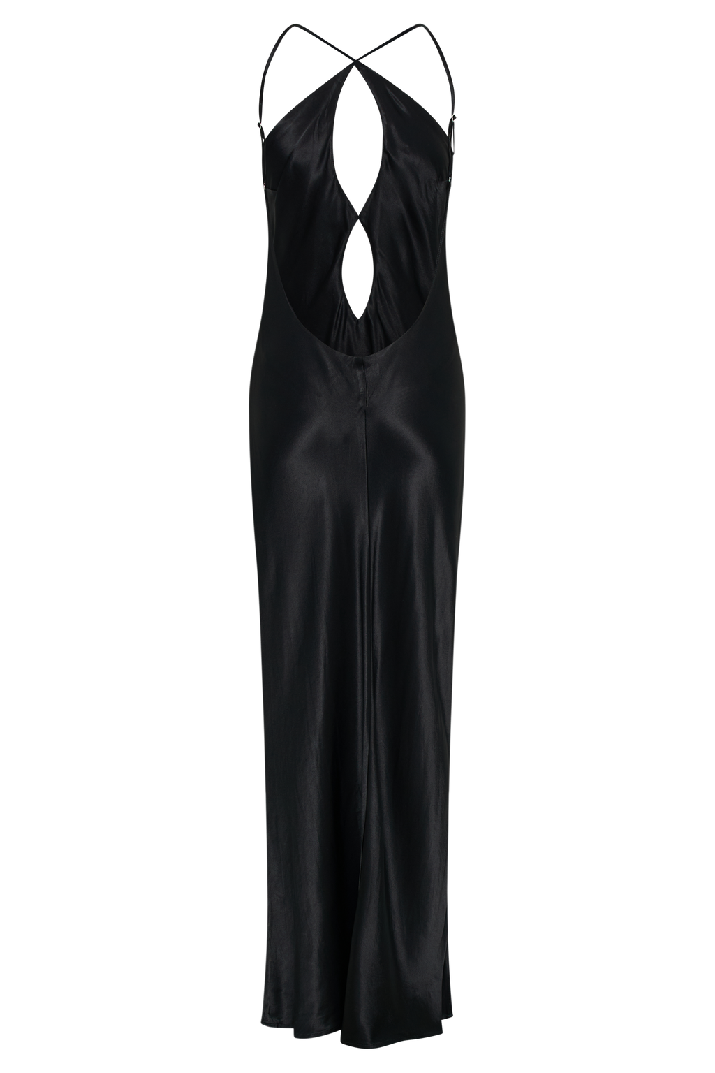Lucia Satin Cut Out Maxi Dress in Black – Chic&Drifts