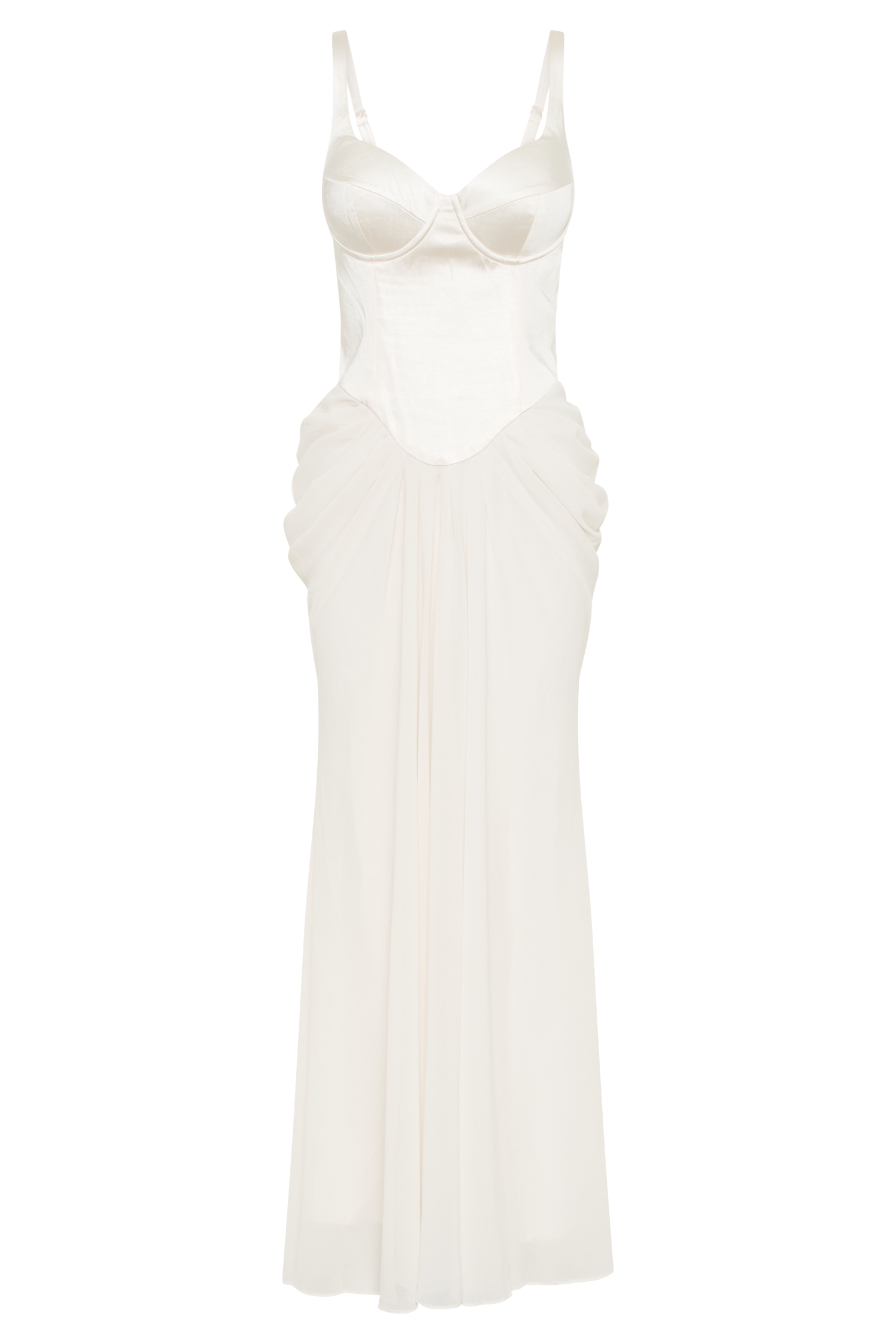 Leila Satin Corset Maxi Dress in Ivory – Chic&Drifts