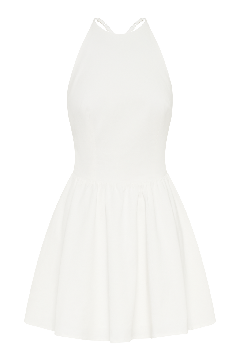 Carolina Cotton Halter Mini Dress in White – Chic&Drifts