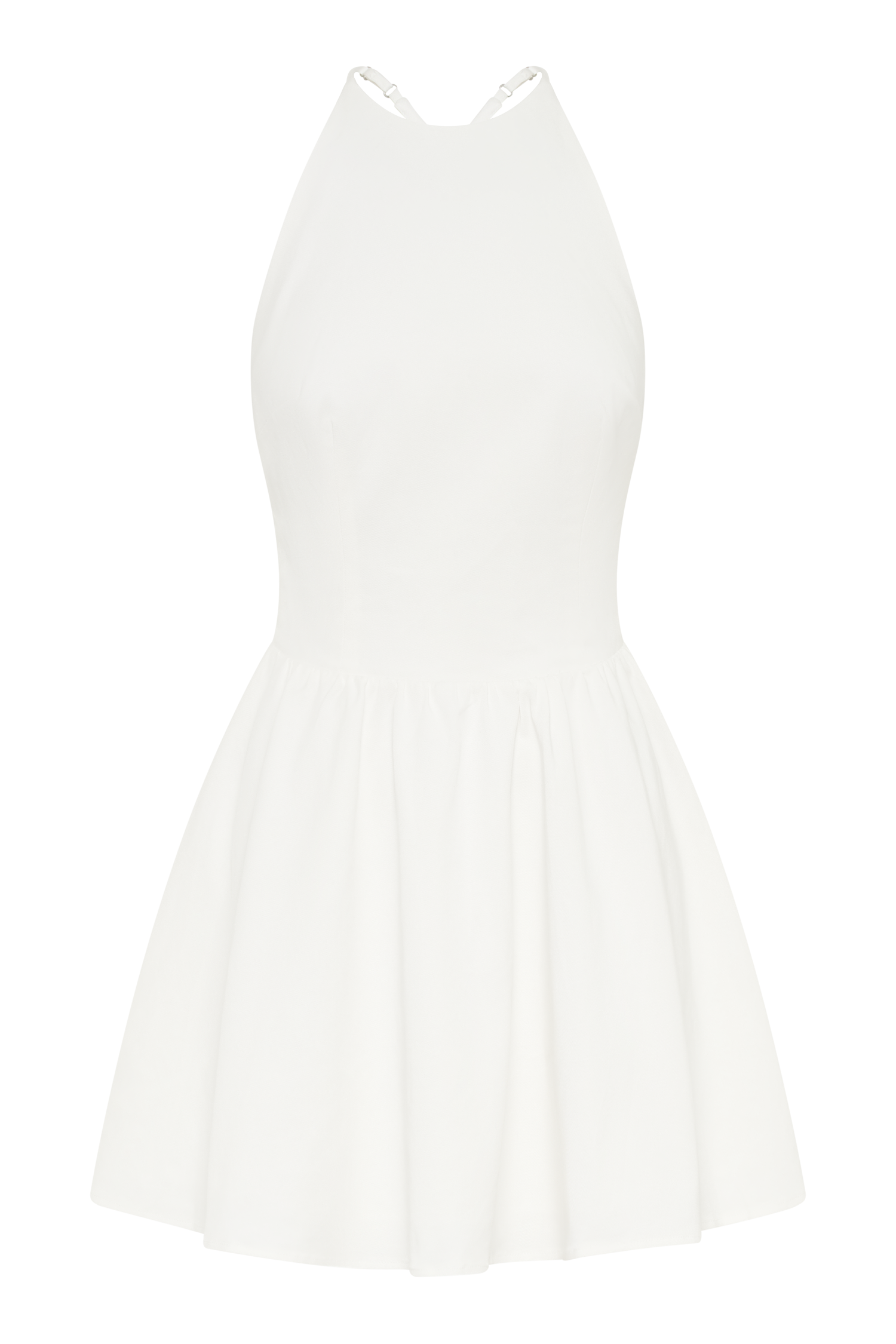 Carolina Cotton Halter Mini Dress in White – Chic&Drifts