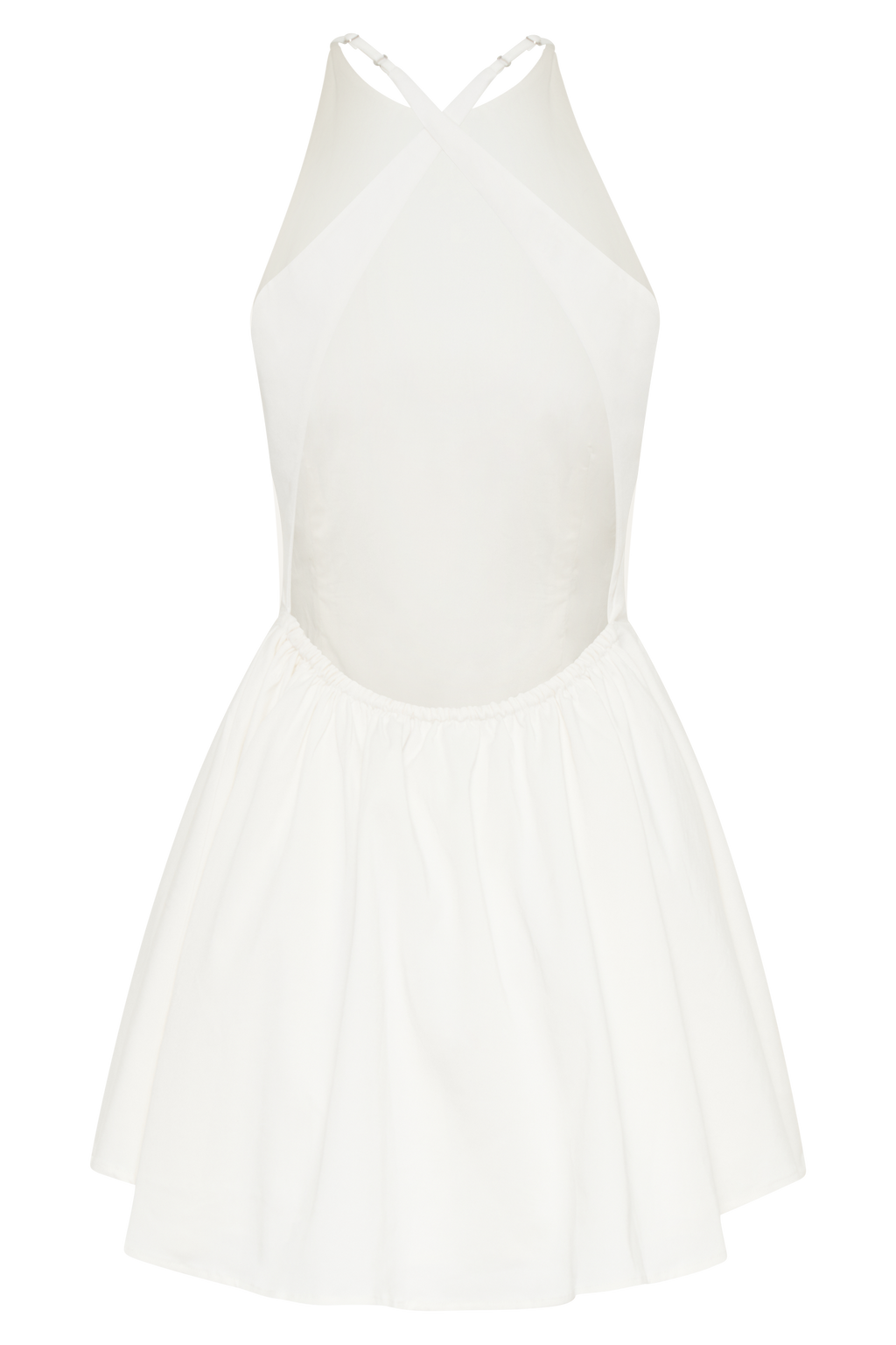 Carolina Cotton Halter Mini Dress in White – Chic&Drifts