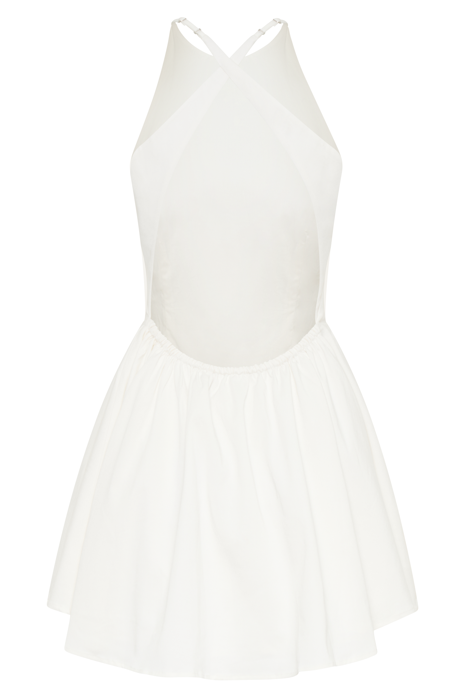 Carolina Cotton Halter Mini Dress in White – Chic&Drifts