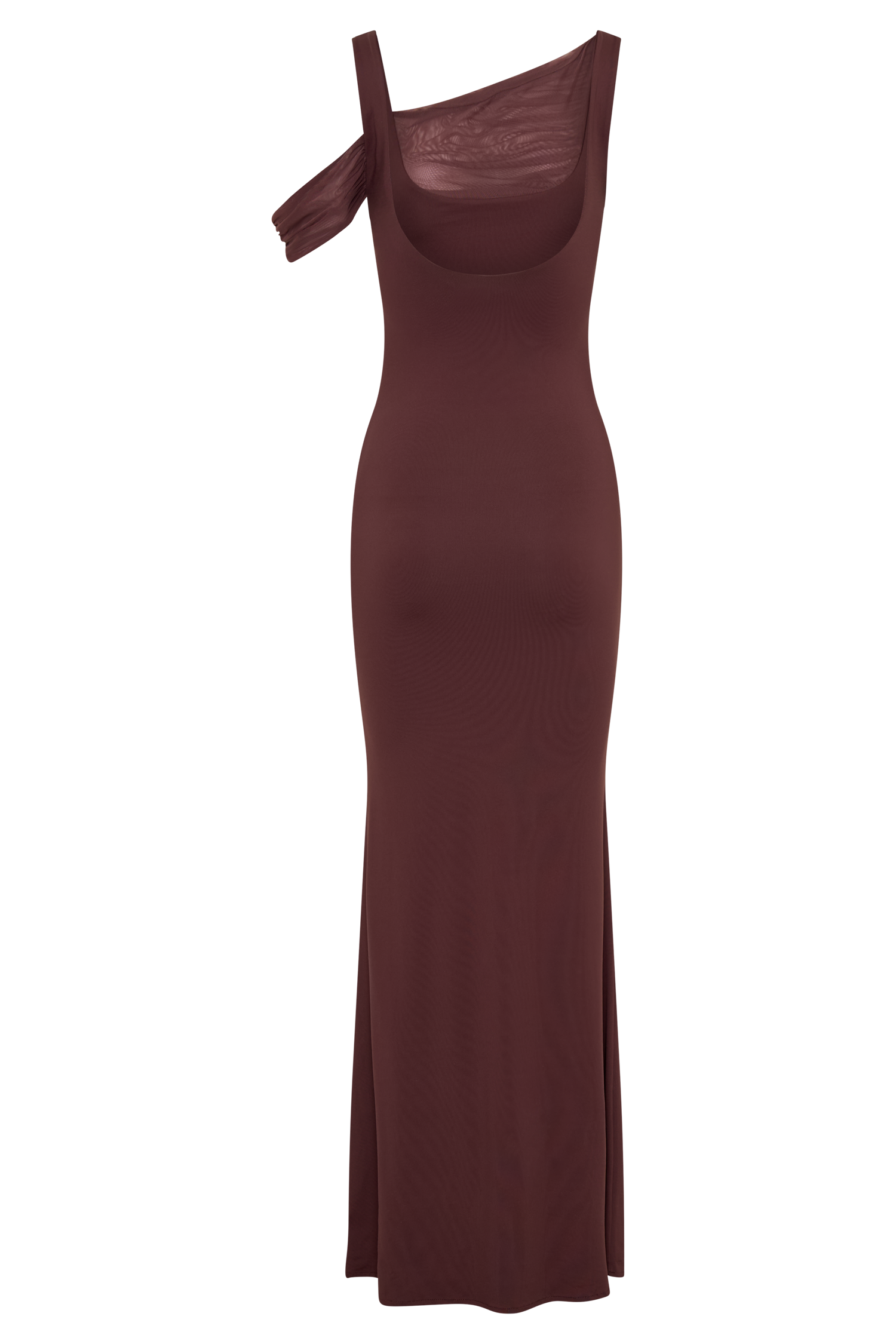 Janette Recycled Nylon And Mesh Sleeveless Maxi Dress in Mahogany – Chic&Drifts