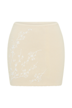Monroe Embroidered Knit Mini Skirt in Cream And Ivory – Chic&Drifts