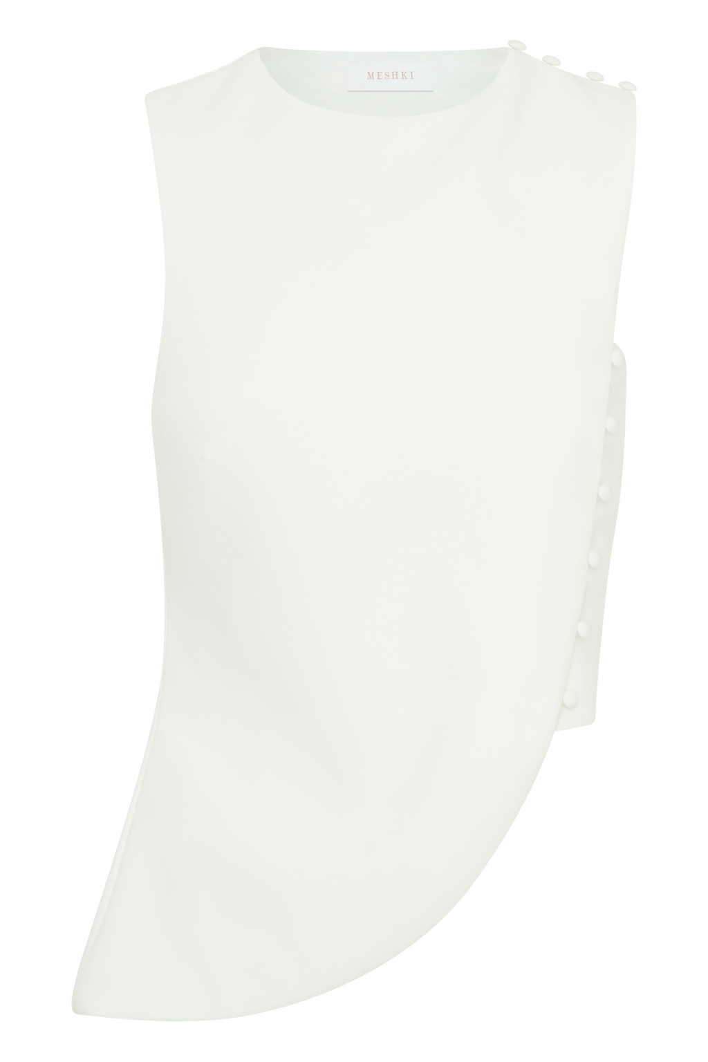 Astrid Asymmetric Sleeveless Suiting Top in White – Chic&Drifts