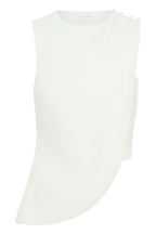 Astrid Asymmetric Sleeveless Suiting Top in White – Chic&Drifts