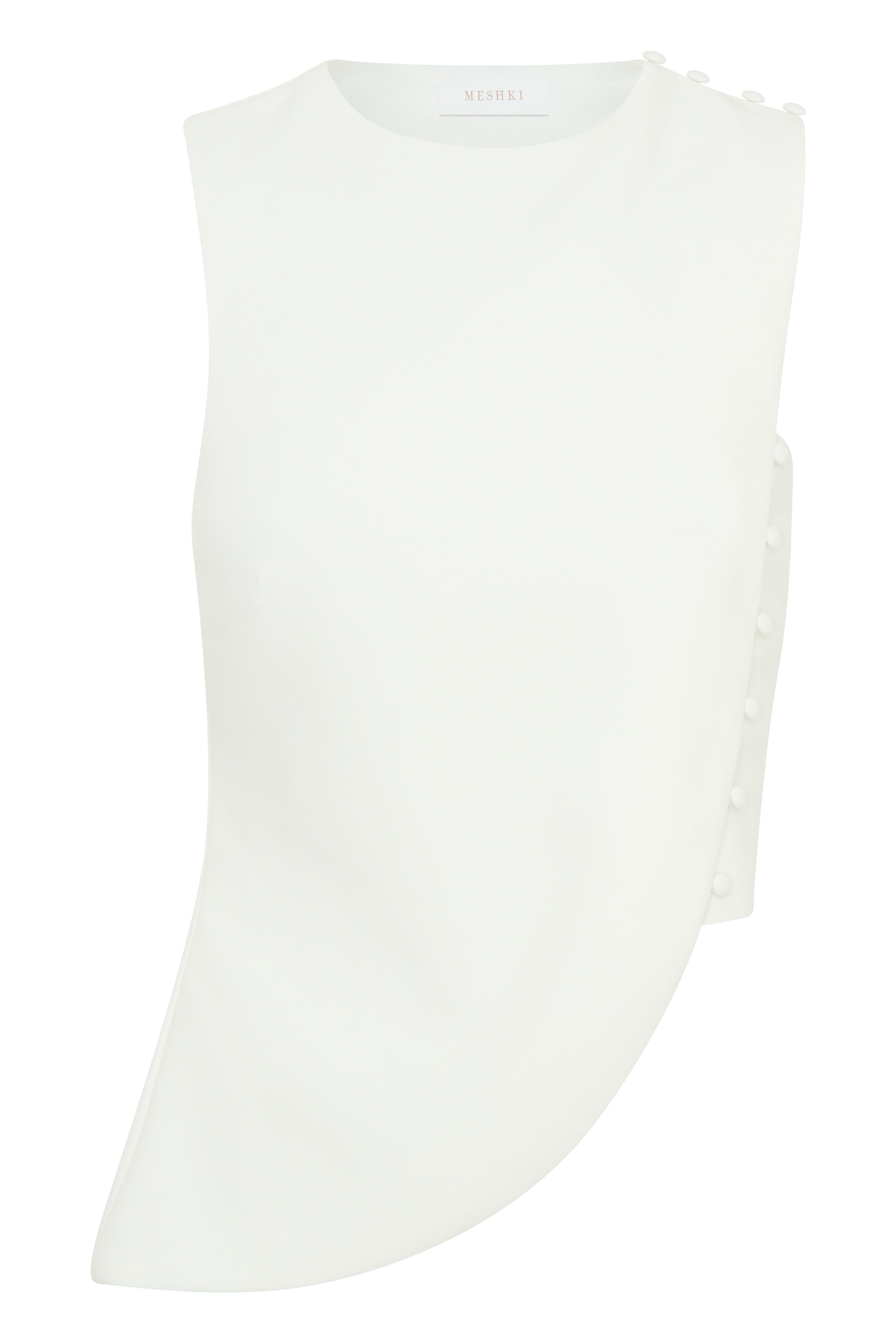 Astrid Asymmetric Sleeveless Suiting Top in White – Chic&Drifts