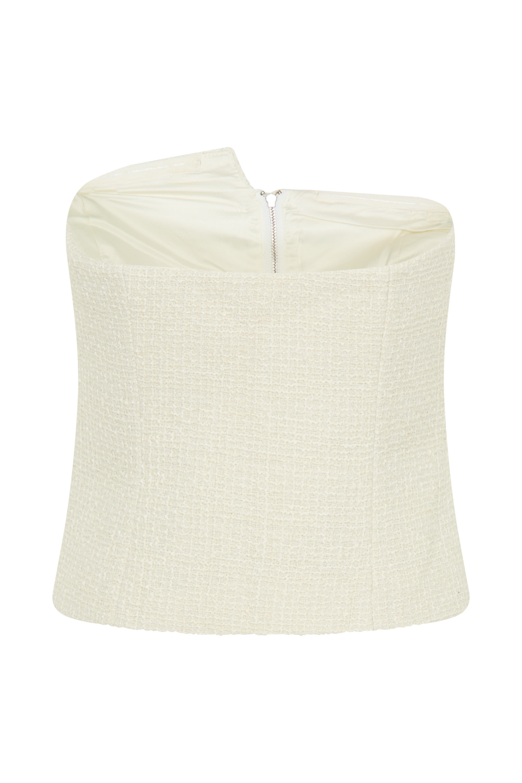 Parker Boucle Strapless Asymmetric Top in Ivory – Chic&Drifts