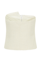 Parker Boucle Strapless Asymmetric Top in Ivory – Chic&Drifts