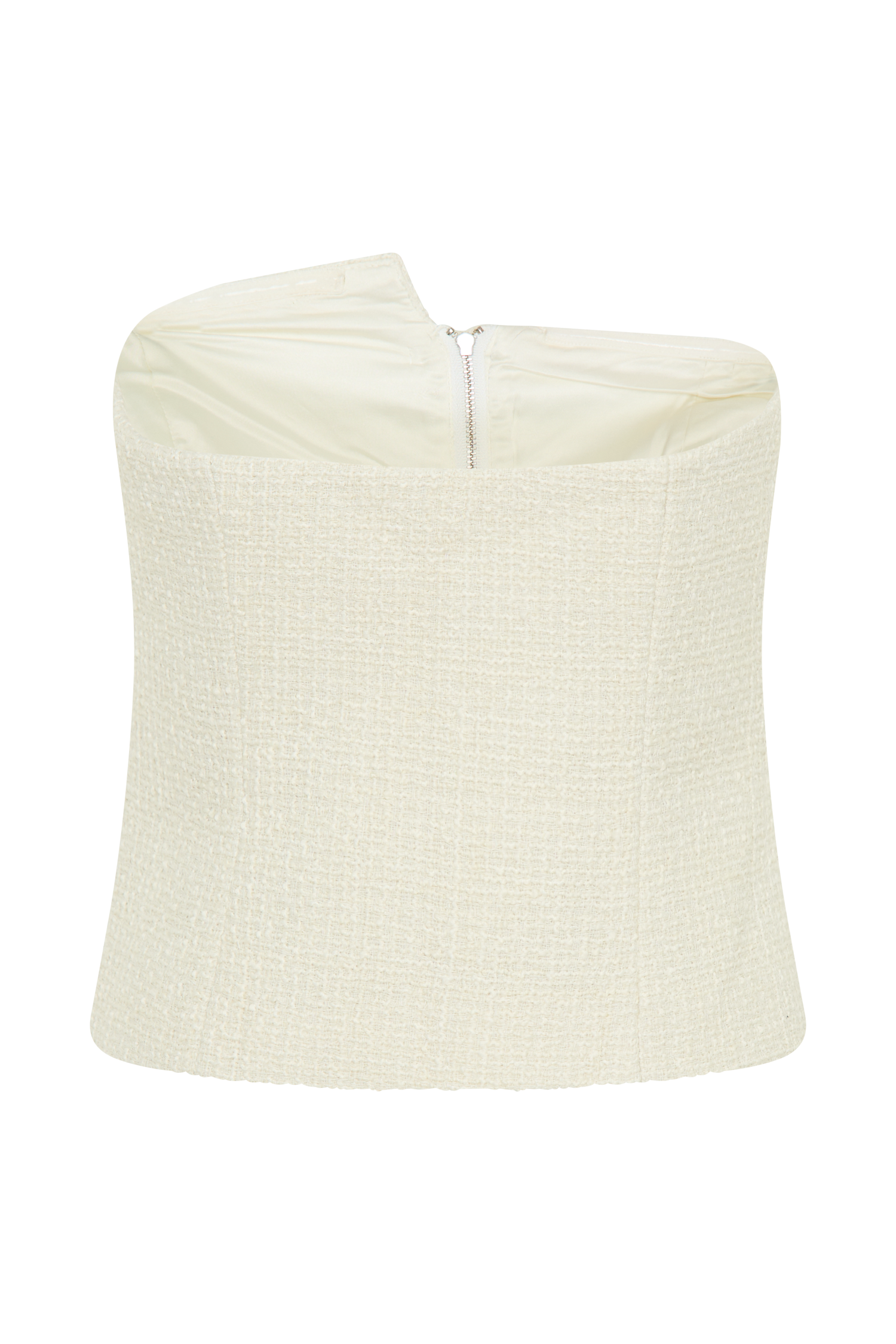 Parker Boucle Strapless Asymmetric Top in Ivory – Chic&Drifts