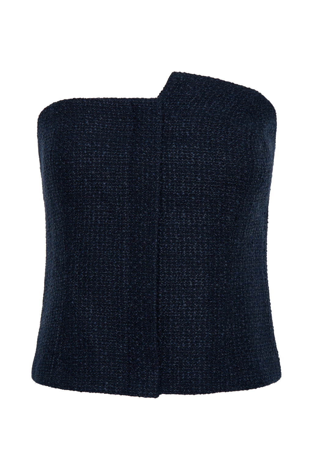 Parker Boucle Strapless Asymmetric Top in Midnight Blue – Chic&Drifts
