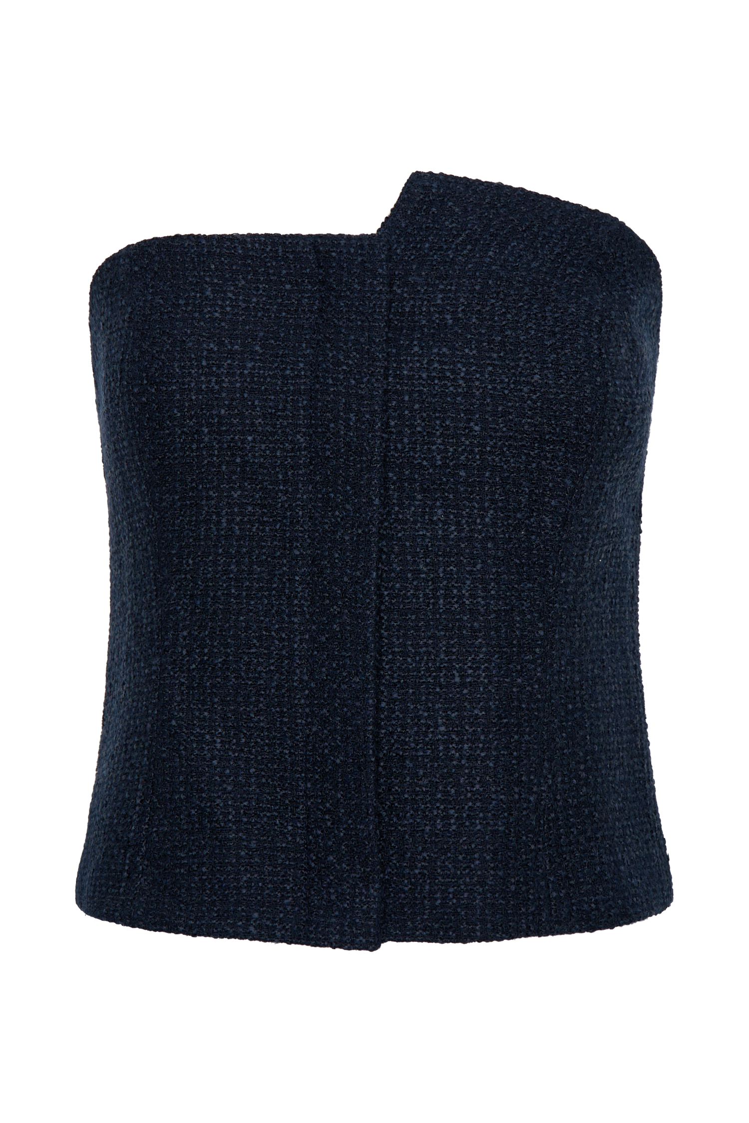 Parker Boucle Strapless Asymmetric Top in Midnight Blue – Chic&Drifts