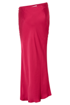 Nicola Satin Asymmetric Maxi Skirt in Pink Cherry – Chic&Drifts