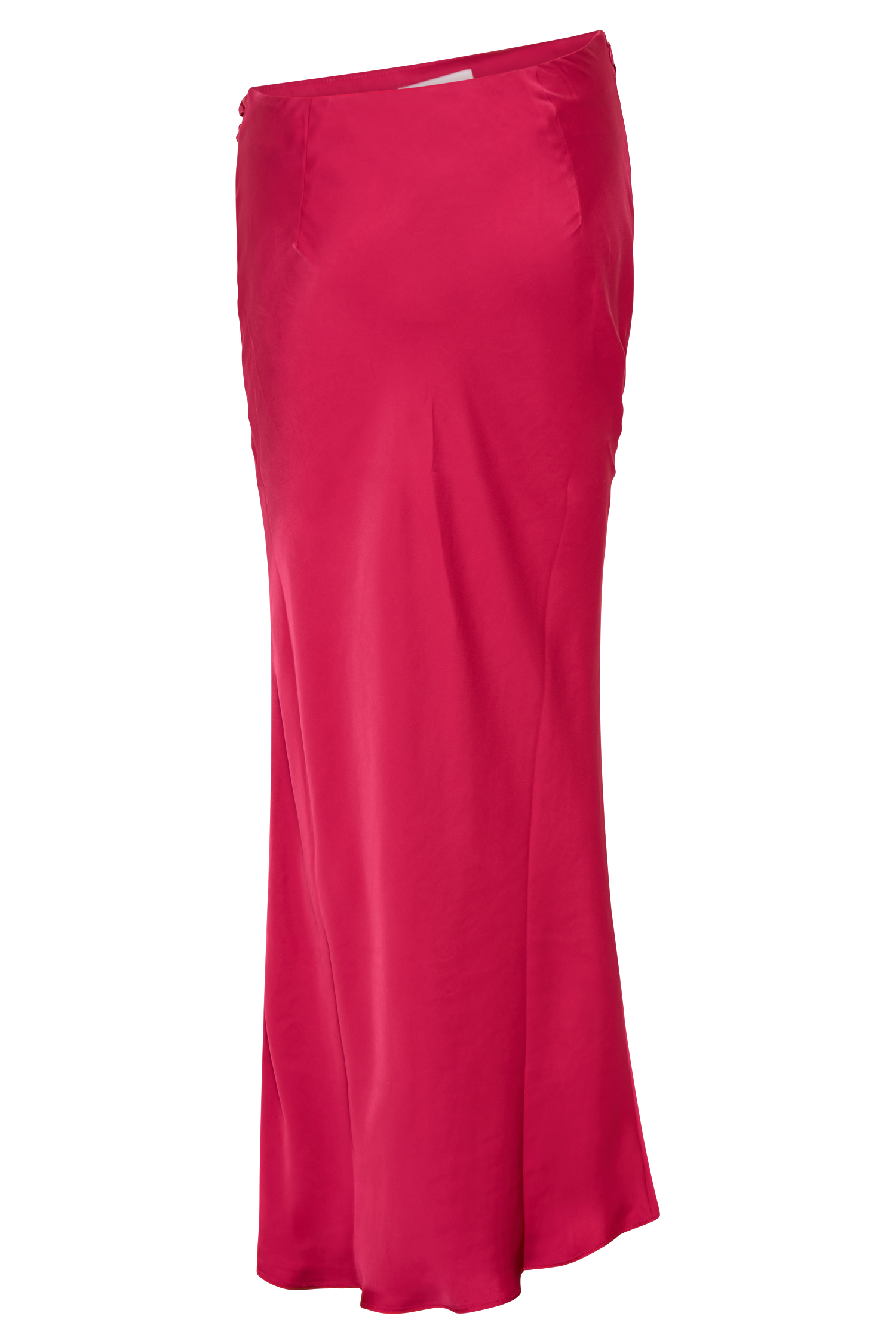 Nicola Satin Asymmetric Maxi Skirt in Pink Cherry – Chic&Drifts