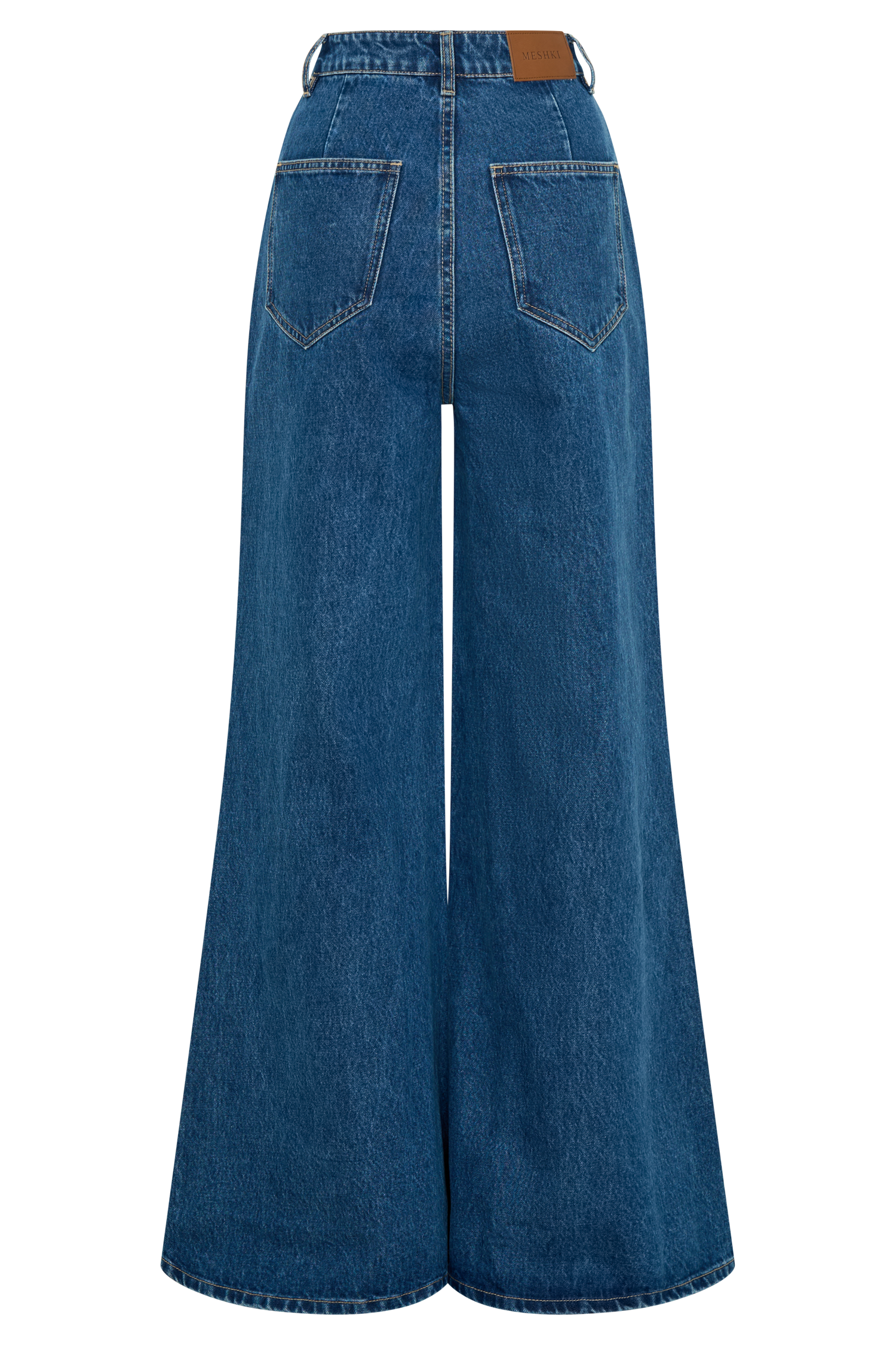 Jen Wide Leg Flare Jeans in Dark Blue – Chic&Drifts