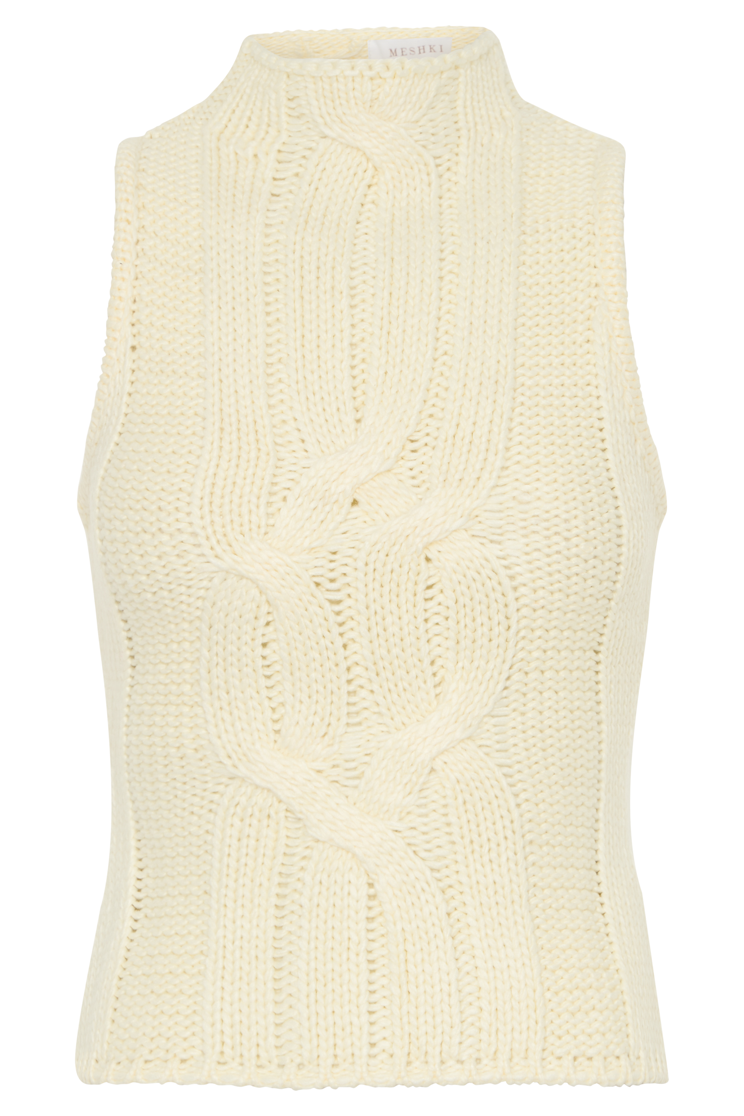 Roberta High Neck Cable Knit Top in Ivory – Chic&Drifts