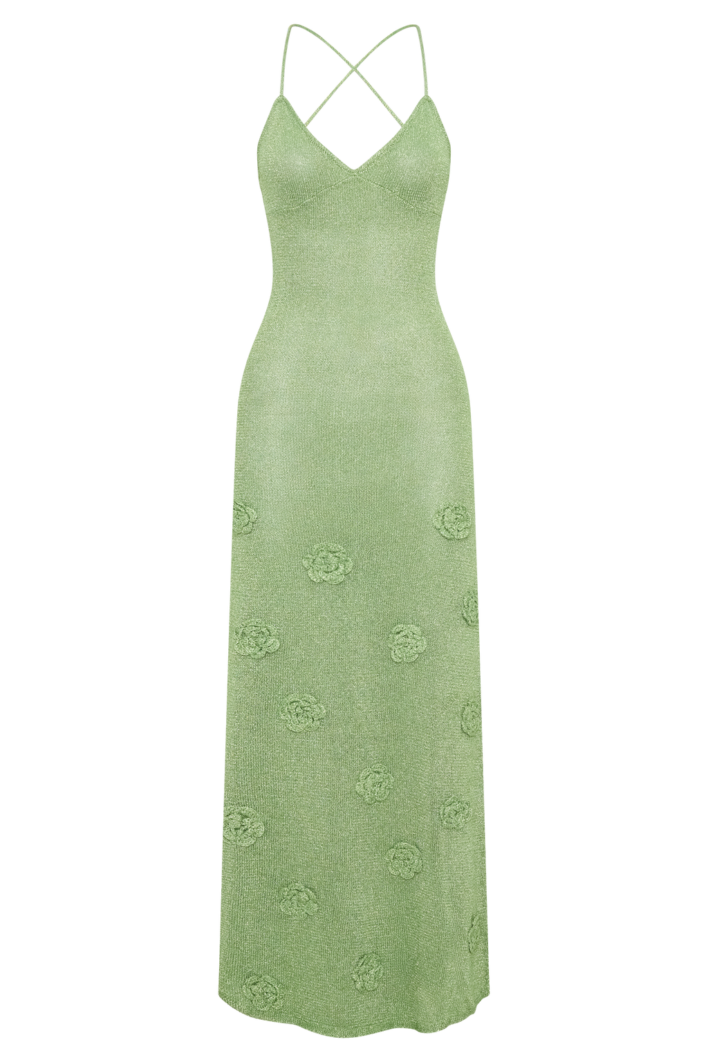 Suki Metallic Knit Maxi Dress in Pastel Green – Chic&Drifts