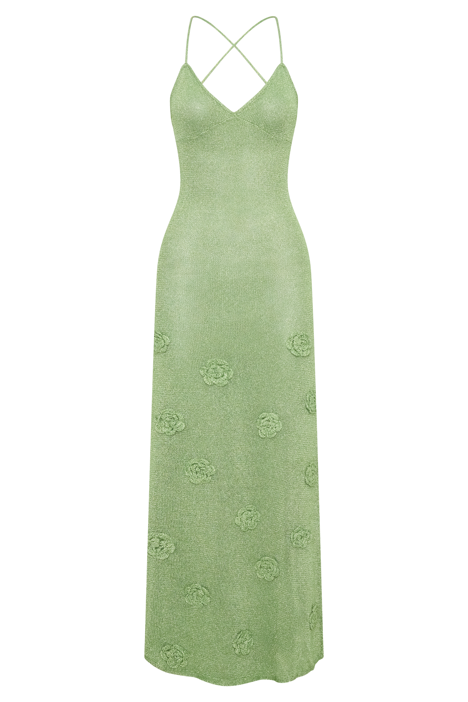 Suki Metallic Knit Maxi Dress in Pastel Green – Chic&Drifts