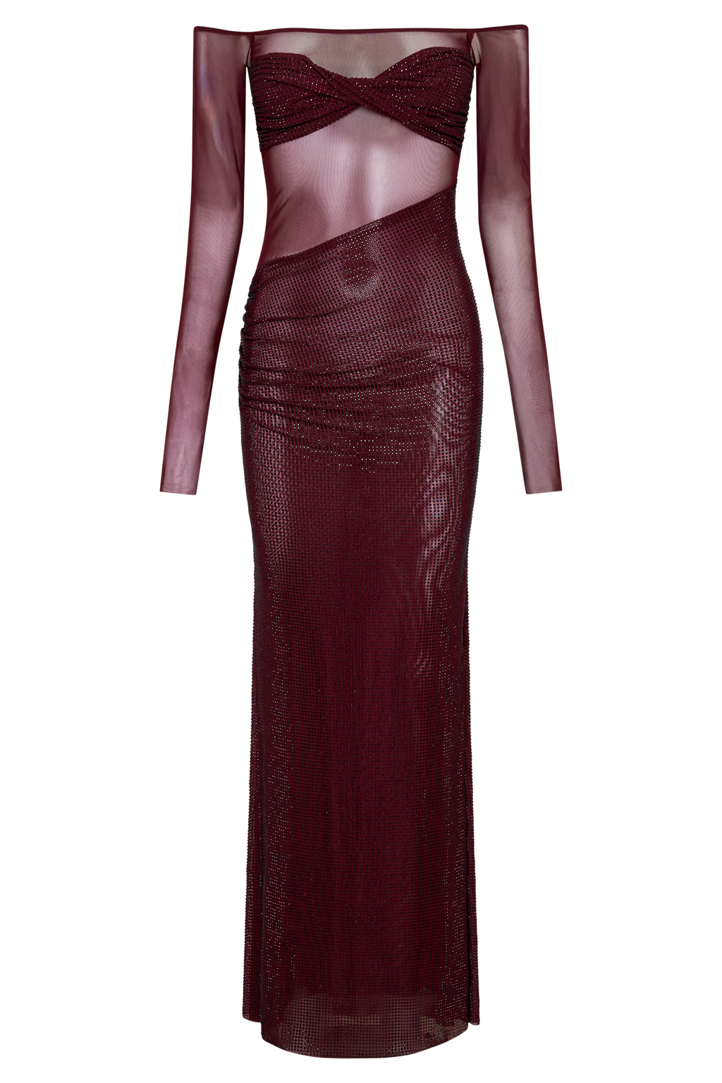Nash Diamante Off Shoulder Maxi Dress in Mahogany – Chic&Drifts