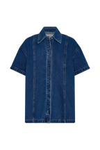 Maya Oversized Denim Shirt in Dark Blue – Chic&Drifts