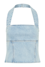 Dayna Denim Halter Top in Light Blue – Chic&Drifts
