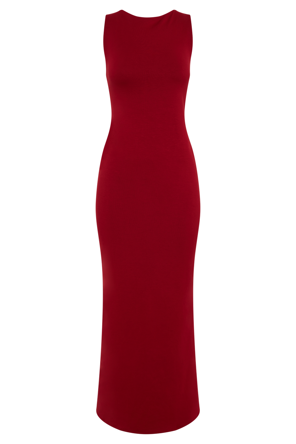 Catelyn Asymmetrical Scuba Jersey Midi Dress in Ruby – Chic&Drifts