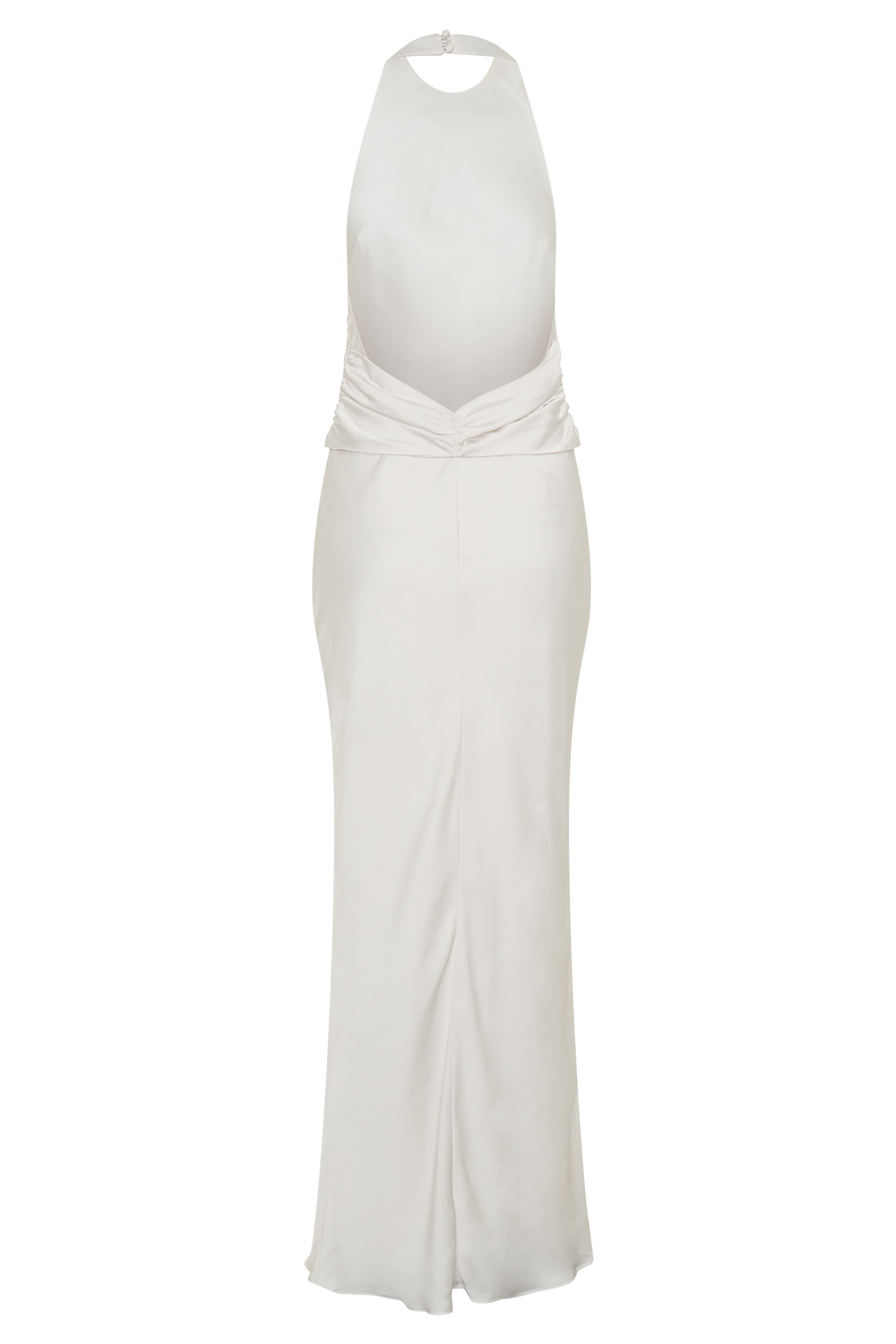 Rinna Satin Halter Maxi Dress in Ivory – Chic&Drifts