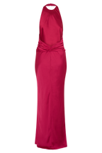 Rinna Satin Halter Maxi Dress in Pink Cherry – Chic&Drifts