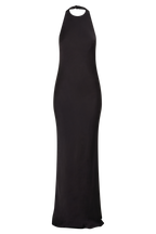 Rinna Satin Halter Maxi Dress in Black – Chic&Drifts