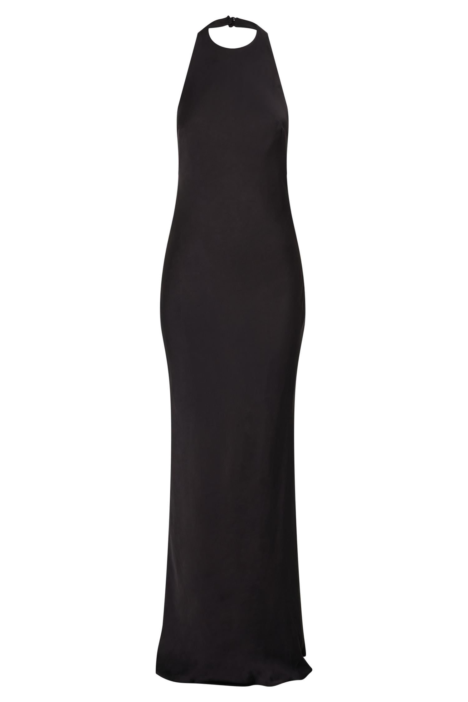 Rinna Satin Halter Maxi Dress in Black – Chic&Drifts