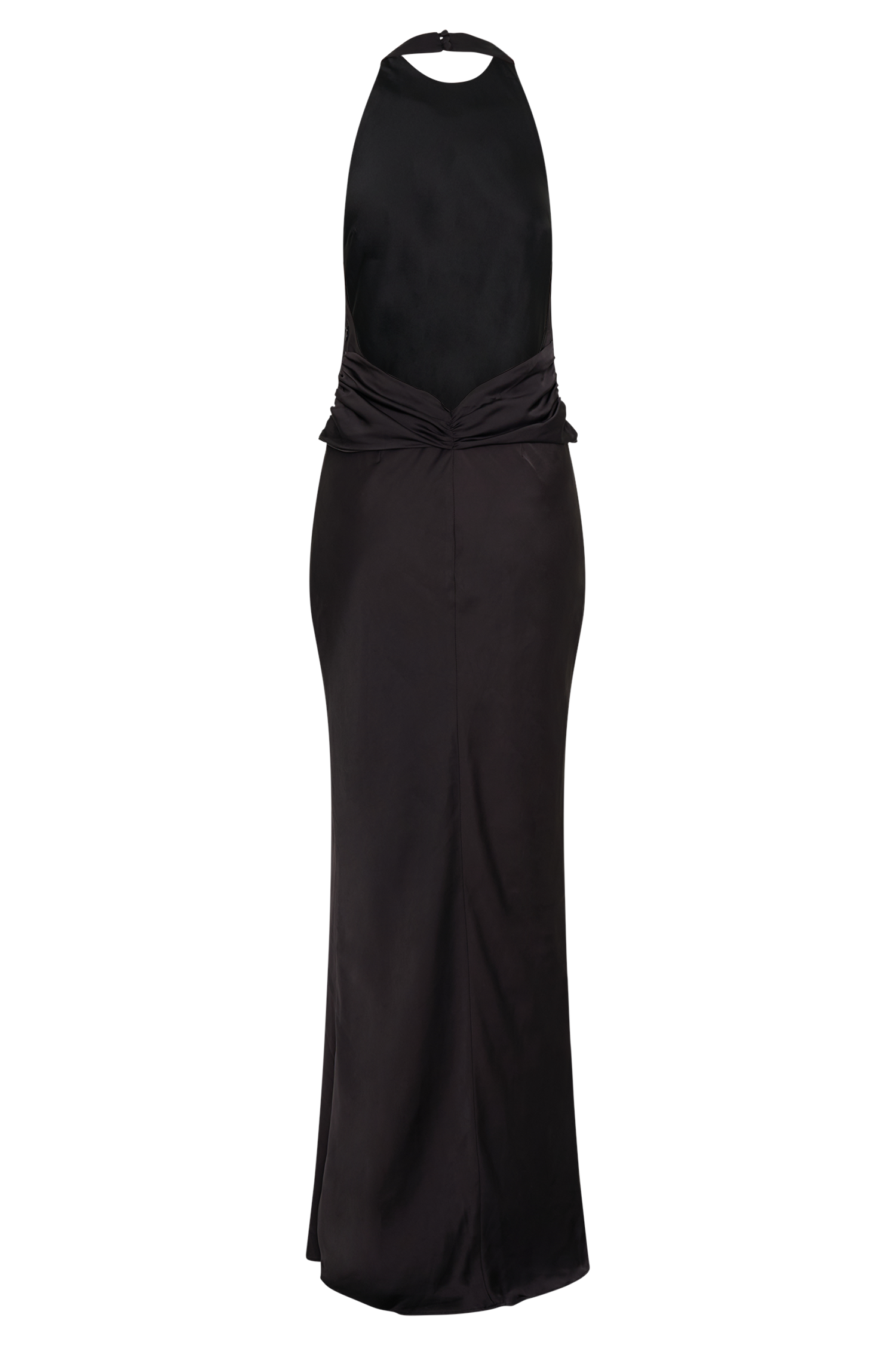 Rinna Satin Halter Maxi Dress in Black – Chic&Drifts